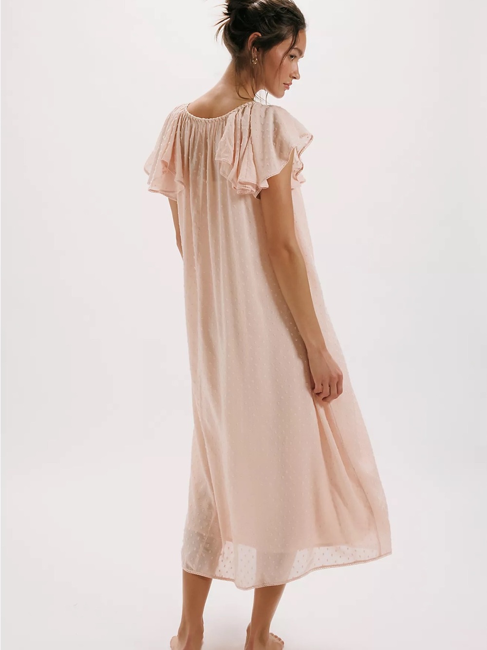 Free People Savannah Rose Midi Dress in Pink Shell Sz M - Picture 3 of 11